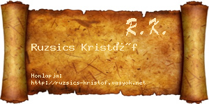 Ruzsics Kristóf névjegykártya