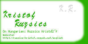 kristof ruzsics business card